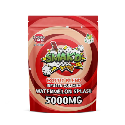 watermelon splash delta 8 thc infused gummies - 5000 MG