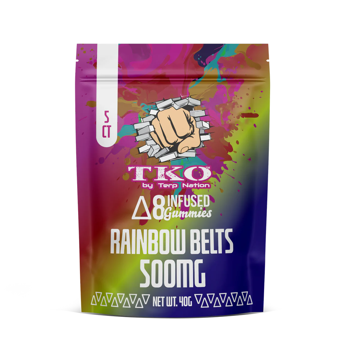 TKO D-8 Infused Gummies 500mg - Rainbow Belts