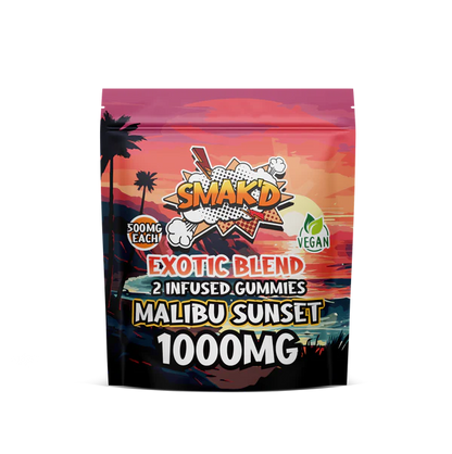 malibu sunset fruit punch delta 8 thc infused gummies - 1000 MG