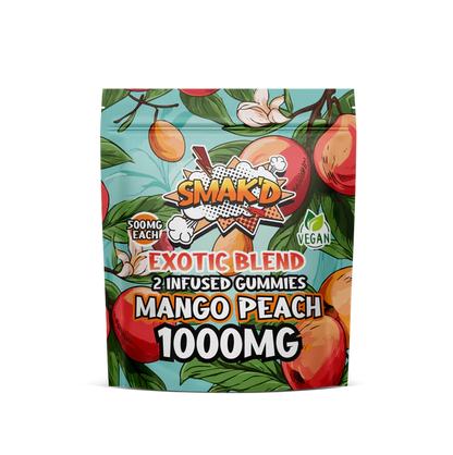 mango peach fruit punch delta 8 thc infused gummies - 1000 MG