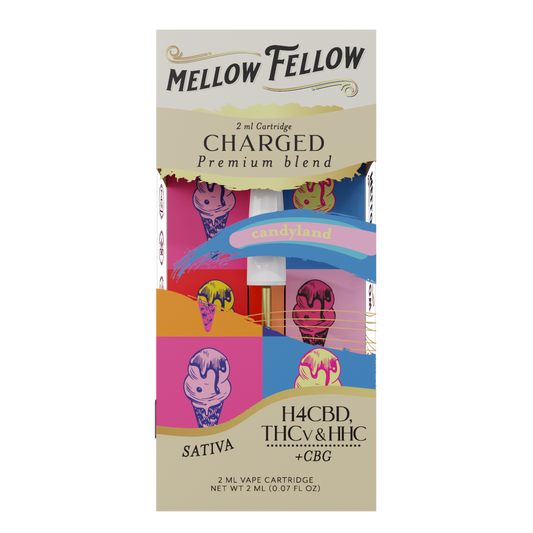Mellow Fellow Charged Premium blend 2ml Vape Cartridge - candyland (Sativa).