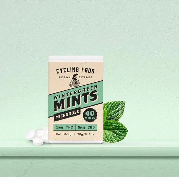 Cycling Frog Wintergreen Mints, 1MG THC + 5MG CBD, 40CT