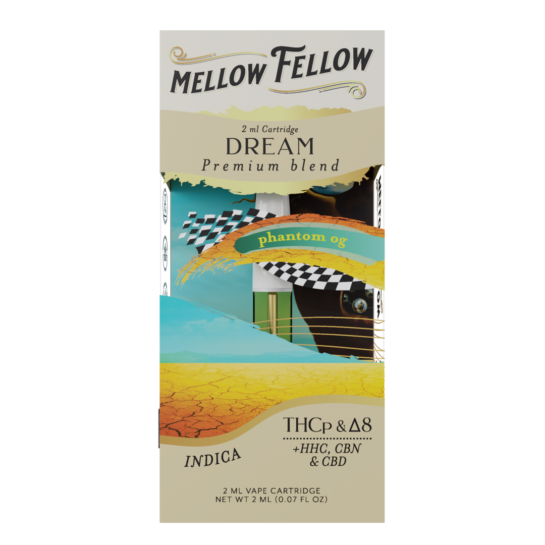 Mellow Fellow Dream Premium blend 2ml Vape Cartridge - phantom og (Indica).