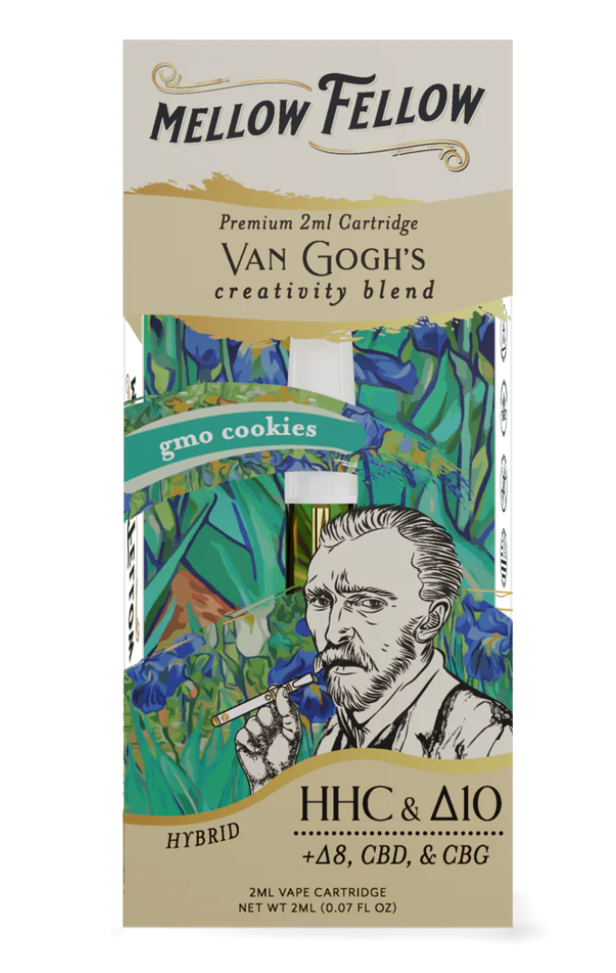 Mellow Fellow Premium Van Gogh's Creativity Blend 2ml Vape Cartridge - gmo cookies (Hybrid).