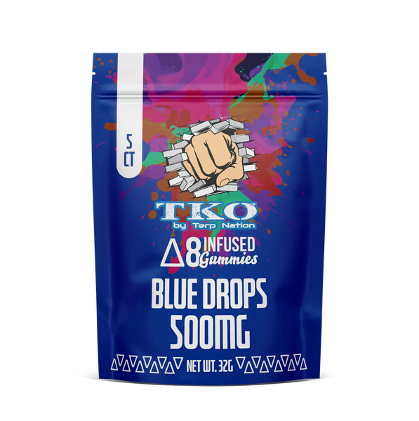 TKO D-8 Infused Gummies 500mg - Blue Drops