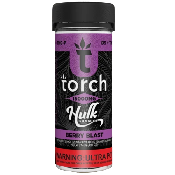 Torch Live Resin D9 + THCP Hulk Gummies 15000mg | Berry Blast