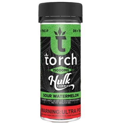 Torch Live Resin D9 + THCP Hulk Gummies 15000mg | Sour Watermelon