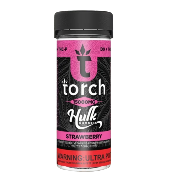 Torch Live Resin D9 + THCP Hulk Gummies 15000mg | Strawberry