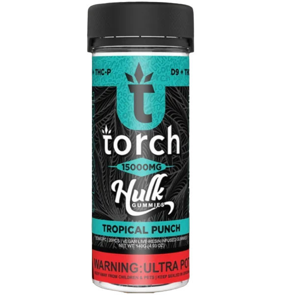 Torch Live Resin D9 + THCP Hulk Gummies 15000mg | Tropical Punch
