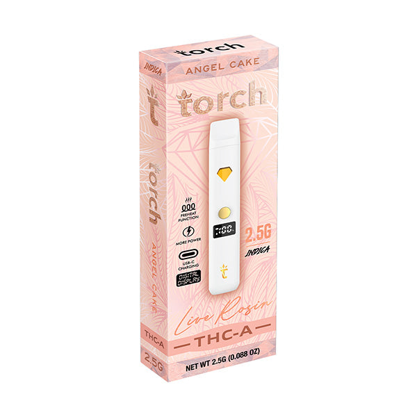 Torch THC-A Live Rosin Disposable | 2.5g - with the goodness of Angel Cake flavor.
