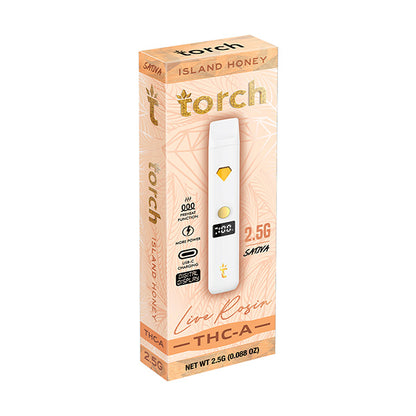 Torch THC-A Live Rosin Disposable | 2.5g - with the laid-back goodness of Island Honey flavor.