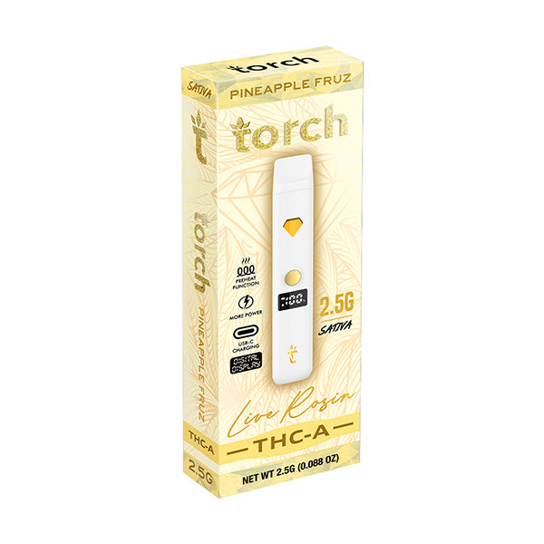 Torch THC-A Live Rosin Disposable | 2.5g - with the goodness of Pineapple Fruz flavor.