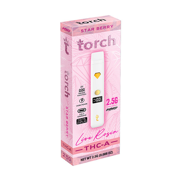 Torch THC-A Live Rosin Disposable | 2.5g - with the goodness of Star Berry flavor.