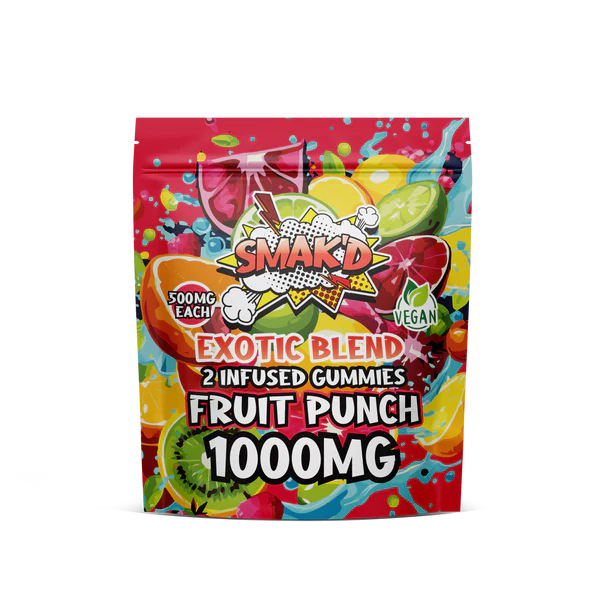 fruit punch delta 8 thc infused gummies - 1000 MG