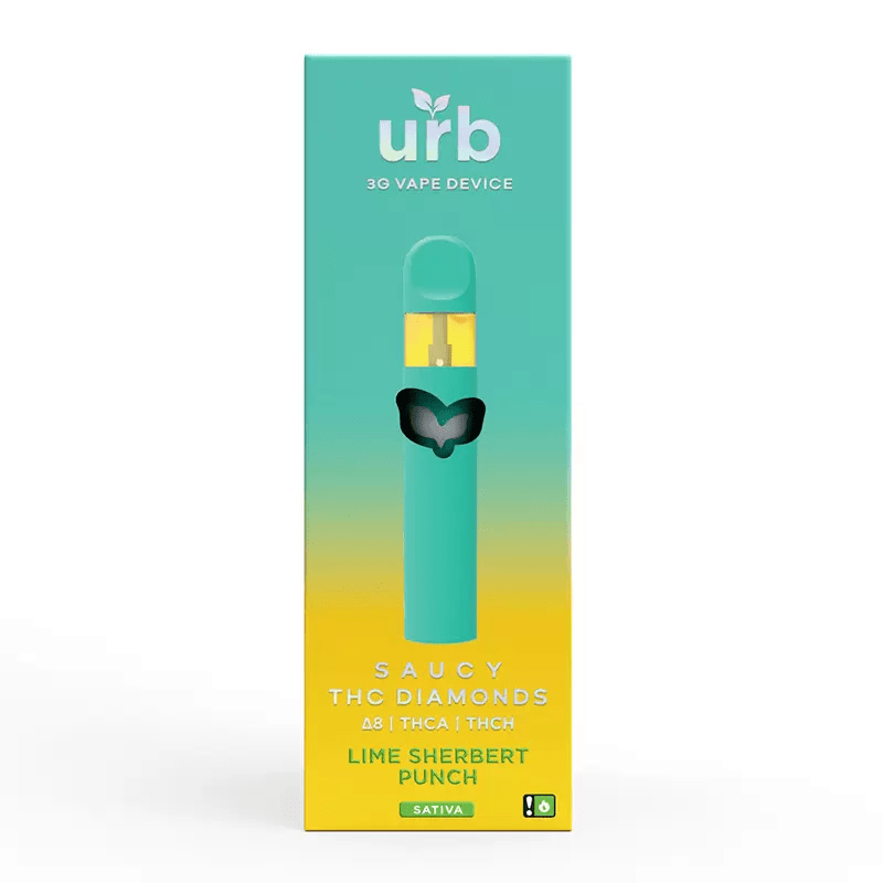 saucy thc diamonds disposable 3ml lime sherbet punch