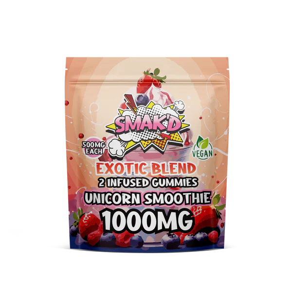 unicorn smoothie fruit punch delta 8 thc infused gummies - 1000 MG