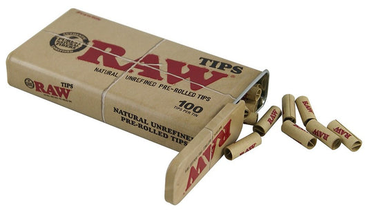 RAW Pre-rolled Tips Tin 100 Tips