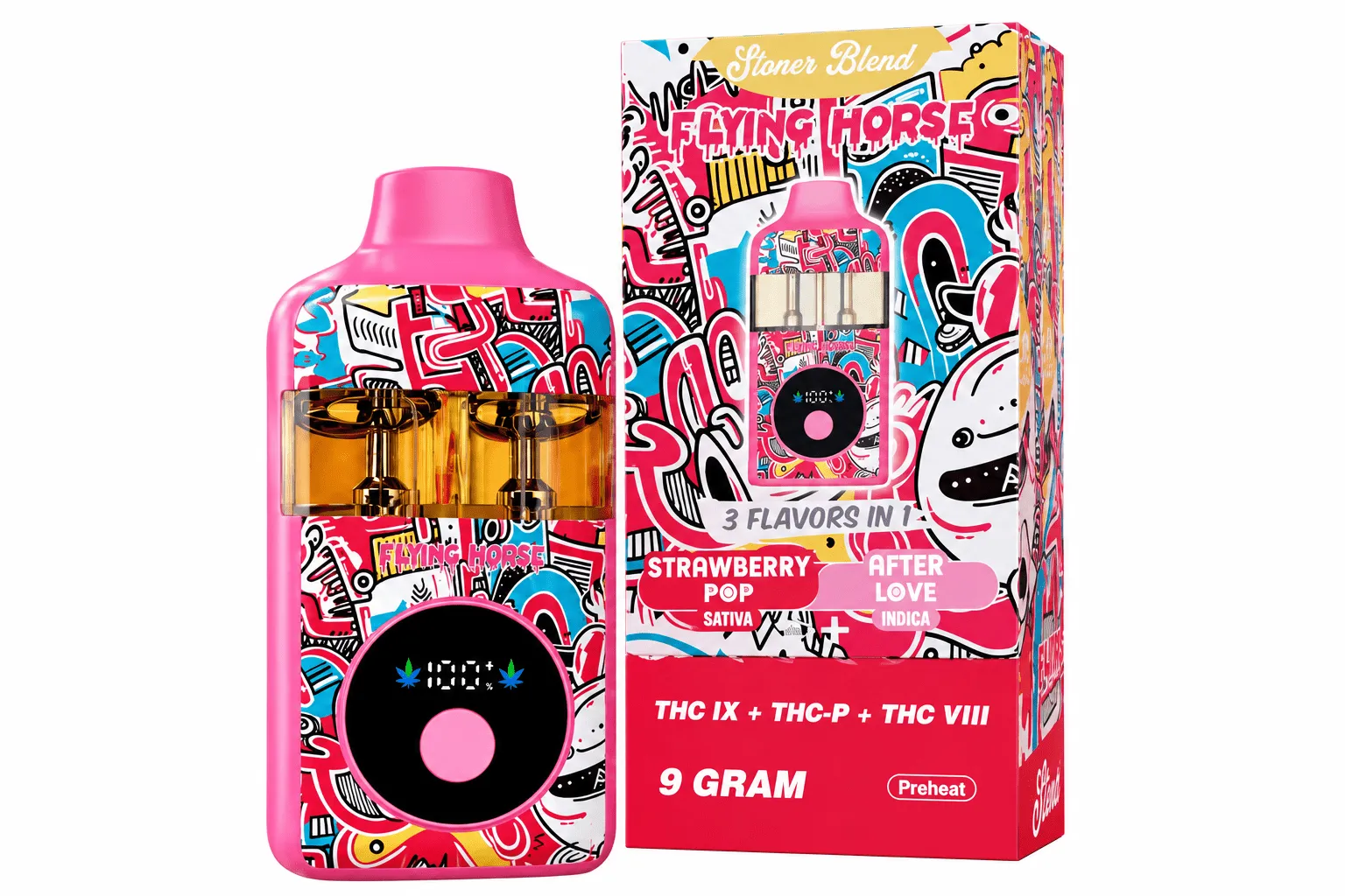 ワンドロップ　ディーペストステートedITION（flying hippo） Flying Horse Stoner Blend 3-in-1 Disposable Vape 9g - Shop Now