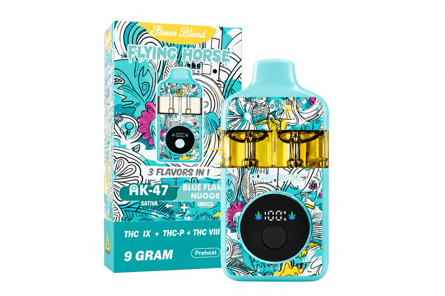 Flying Horse Stoner Blend 3-in-1 Disposable Vape 9g - Shop Now