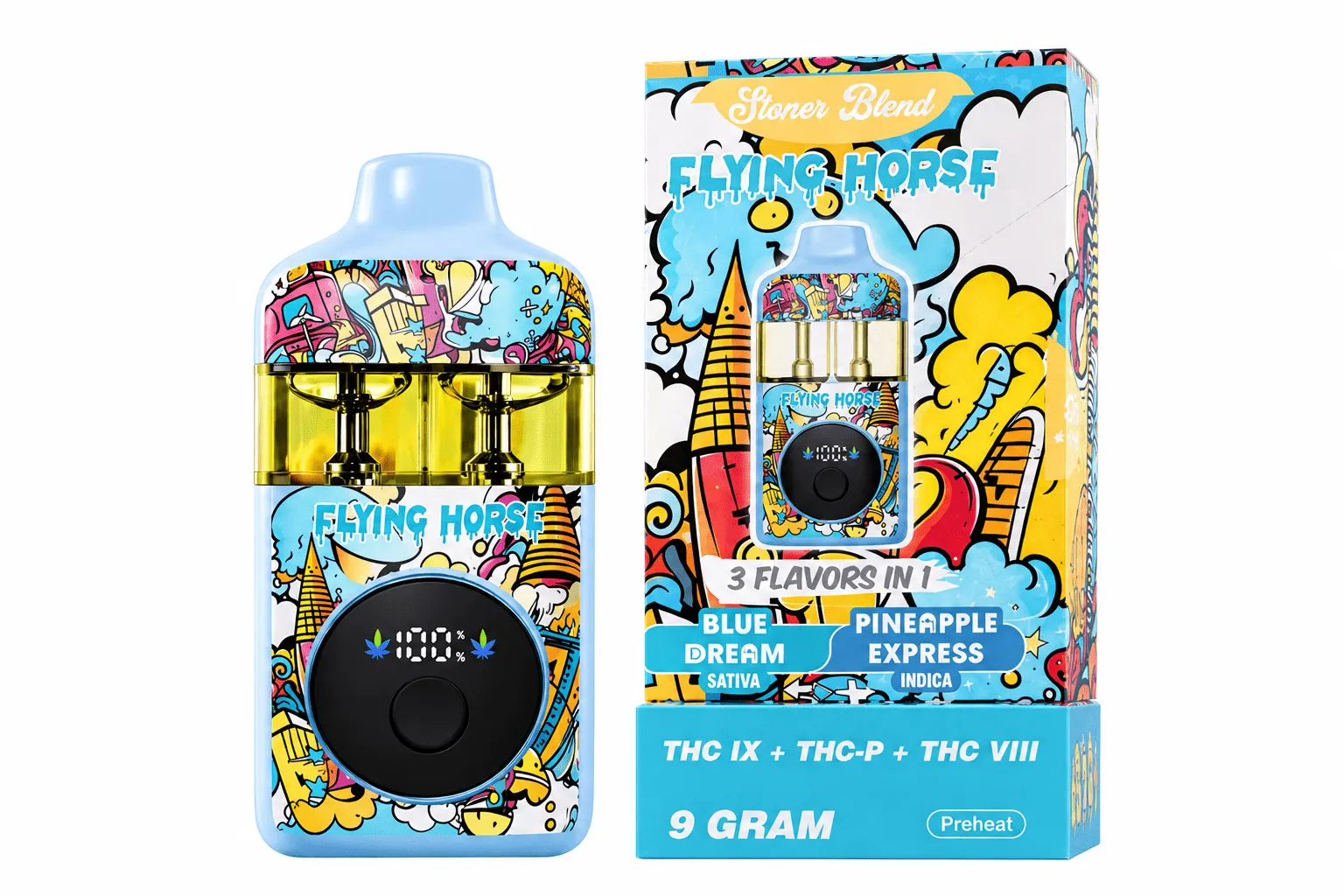 Flying Horse Stoner Blend 3-in-1 Disposable Vape 9g - Shop Now