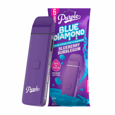 Purple Organics Blue Diamond Disposable THCA - 6 Grams - Blueberry Bubblegum (Hybrid)