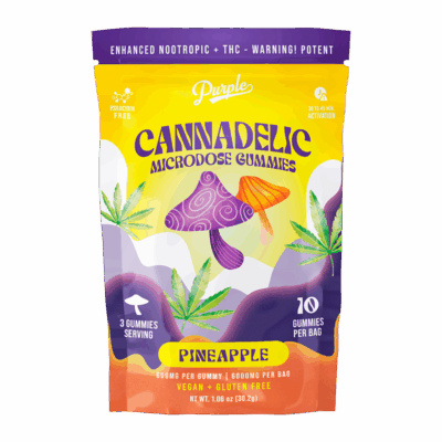 Purple Organics Cannadelics Microdose Gummies - 10CT - Pineapple