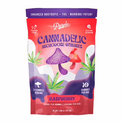 Purple Organics Cannadelics Microdose Gummies - 10CT - Raspberry