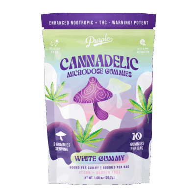 Purple Organics Cannadelics Microdose Gummies - 10CT - White Gummy