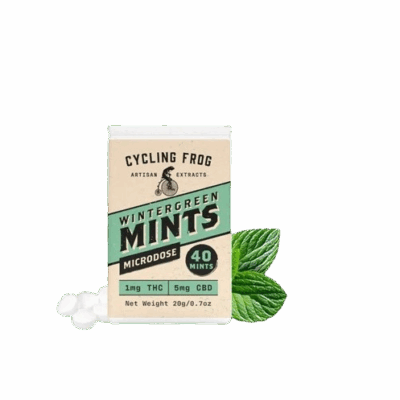 Cycling Frog Wintergreen Mints, 1MG THC + 5MG CBD, 40CT