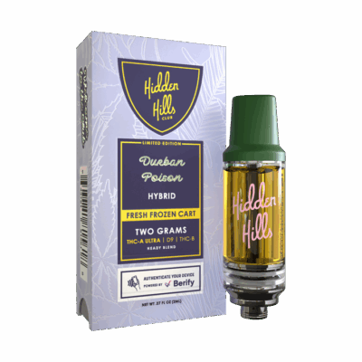 Hidden Hills Fresh Frozen Cart - 2g Cartridge Heady Blend | Durban Poison (Hybrid)