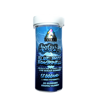 Delta Extrax 12000MG Adiós MF Blend Gummies - Blue Razz Bombshell (Hybrid)