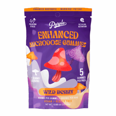 Purple Mushroom Enhanced Microdose Gummies - 5CT - Wildberry