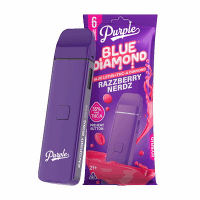 Purple Organics Blue Diamond Disposable THCA - 6 Grams - Razzberry Nerdz (Hybrid)