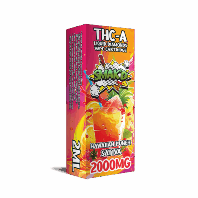 Smak'd 2ML THC-A Liquid Diamonds Vape Cartridge - Hawaiian Punch (Sativa)