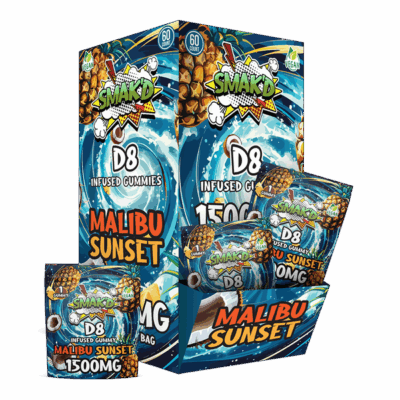 Smak'd Delta 8 Infused Gummies - 1500mg - Malibu Sunset