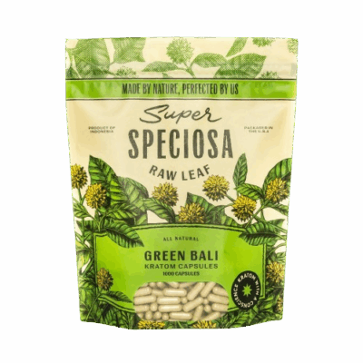 Super Speciosa Green Bali Kratom Capsules 1000ct
