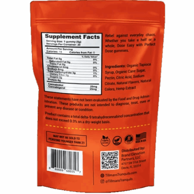 Tillman Tranquils CBD:CBG Gummies Orange