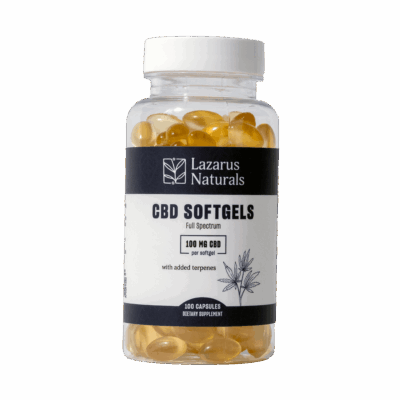 Lazarus Naturals CBD Softgels, 100MG - 100CT