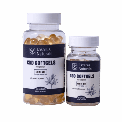 Lazarus Naturals CBD Softgels, 100MG