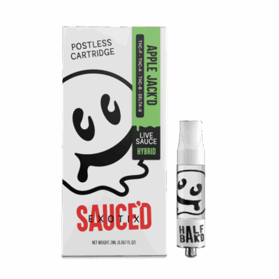 Half Bak’d Sauced Exotix 2g Live Resin Cartridge - Apple Jack'd (Hybrid)
