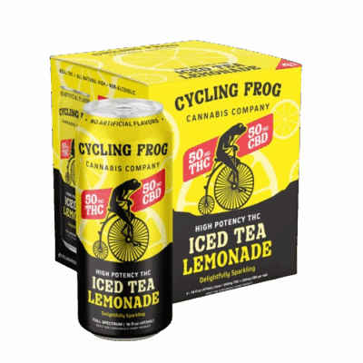 Cycling Frog Sparkling THC Lemonade, 50mg THC, 50mg CBD, 16oz - 4pk