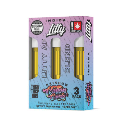 Litty THCA Vape Carts Litty AF Blend 3pk - Cotton Candy (Indica)