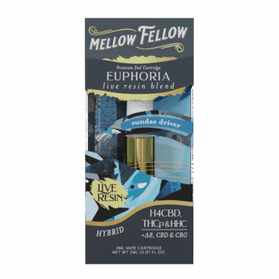 Mellow Fellow Live Resin 2mL Vape Cartridge - Euphoria Blend Sundae Driver (Hybrid)