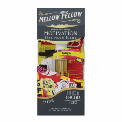 Mellow Fellow Live Resin 2mL Vape Cartridge - Motivation Blend Tangie (Sativa)