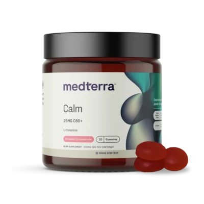 Medterra Calm Broad Spectrum CBD Gummies Strawberry Lemonade 20ct