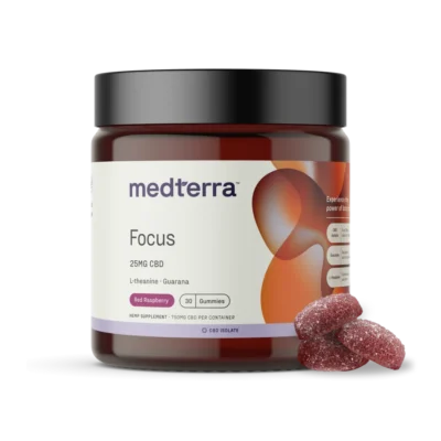 Medterra Focus CBD Isolate Gummies Red Raspberry 30ct