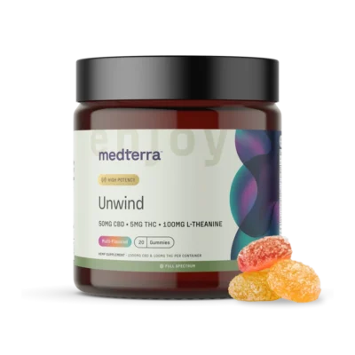 Medterra Unwind Full Spectrum CBD + THC Gummies Multi-Flavored 20ct