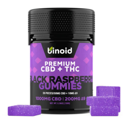 Binoid CBD + Delta 9 THC Gummies - Black Raspberry