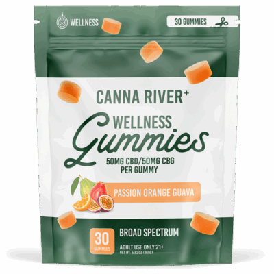 Canna River Broad Spectrum CBD Gummies for Wellness Passionfruit, Orange, Guava