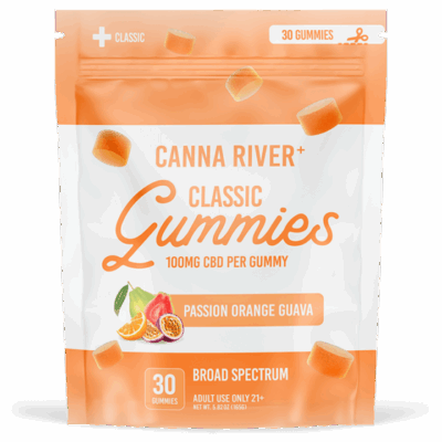 Canna River Broad Spectrum Classic CBD Gummies Passionfruit, Orange, Guava